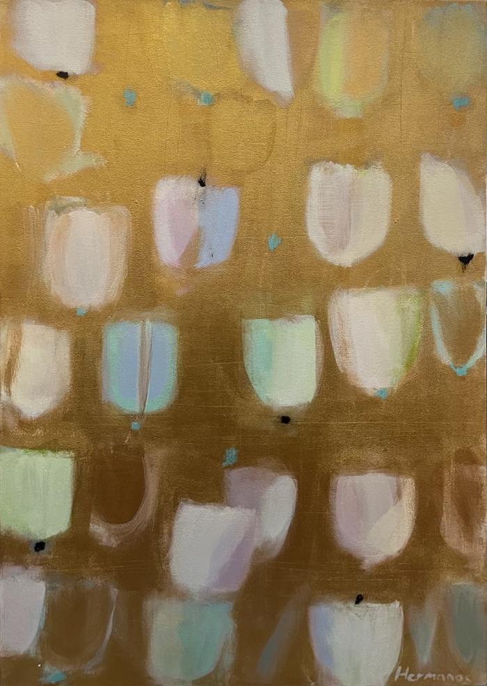 Tulips with Blue Dots  by Ellen Hermanos