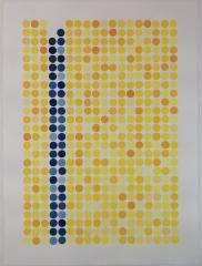 Dotted Yellow with Two Blue Stripes by Kate Snow