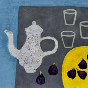 Figs on Yellow Plate by Angela A'Court