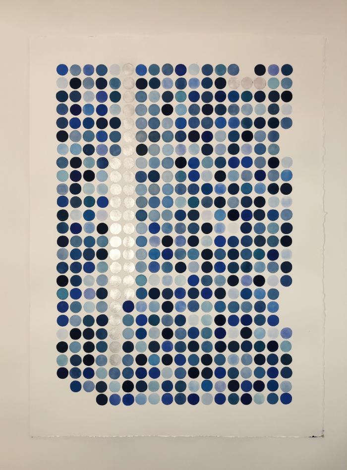 Dotted Blues & Silver by Kate Snow
