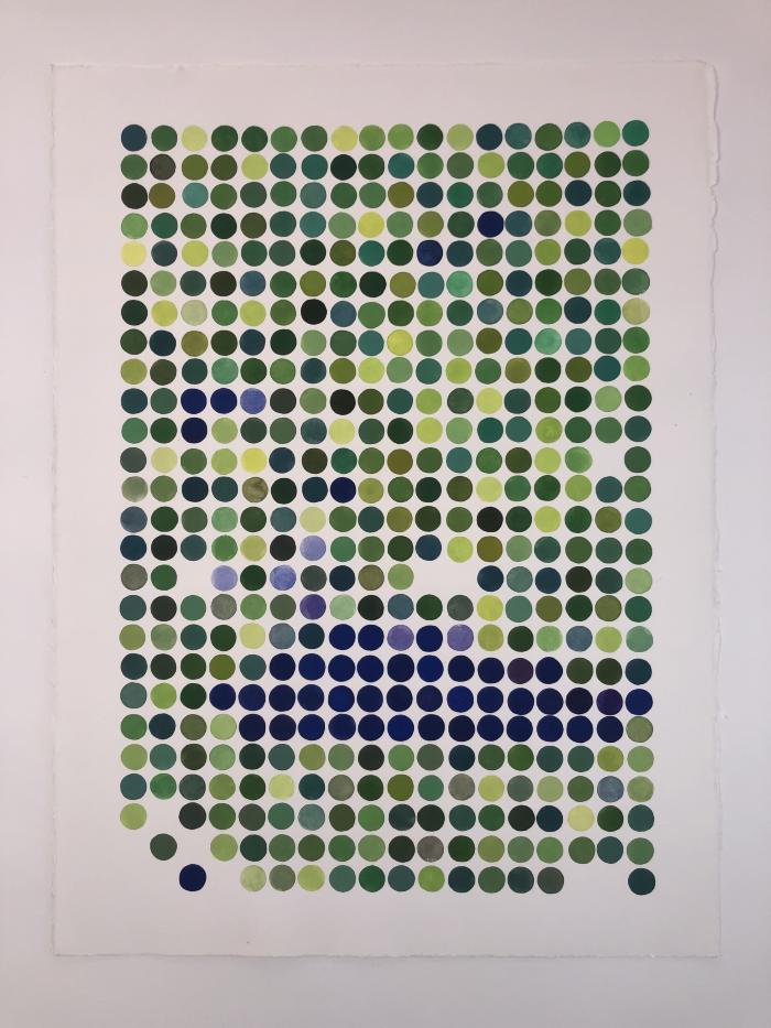 Dotted Greens & Violets by Kate Snow