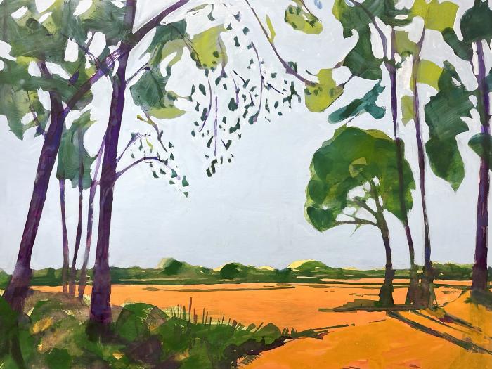 Daily Walk (Orange Ground) by Katharine Dufault