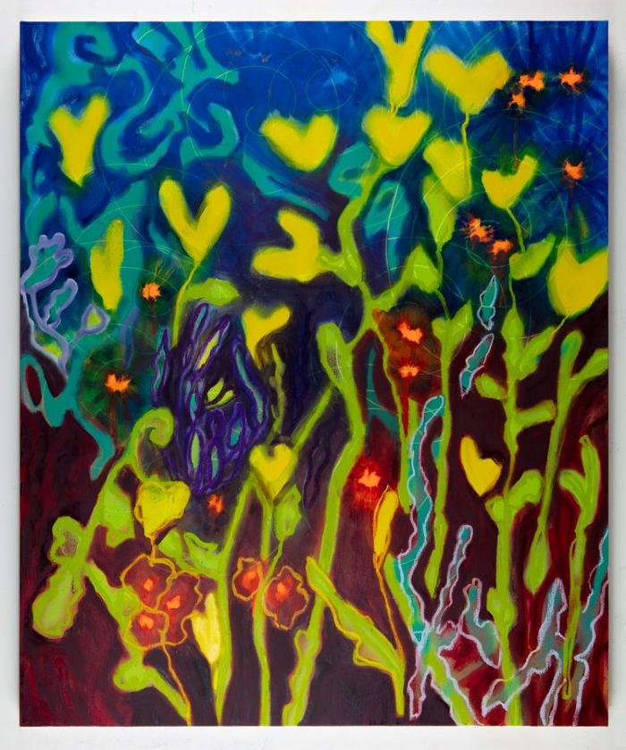 Jewelweed and Fireflies by Rachelle Krieger